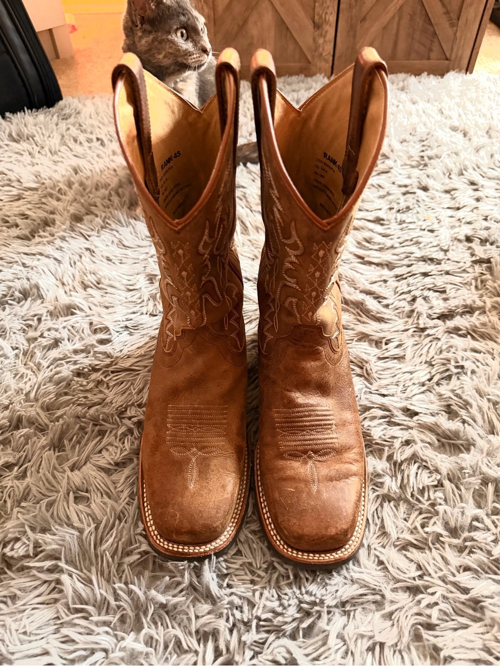Women’s Tan Leather Cowboy Boots - Classic Western Style